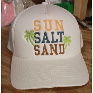 SUN SALT SAND Vintage Wash Baseball Hats, White